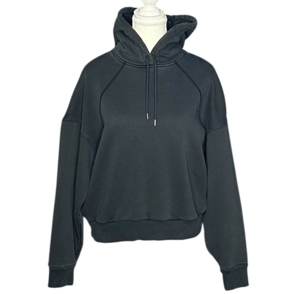 Everlane‎ Black Cotton Recycled Polyester Blend Relaxed Fit Hoodie Size Large